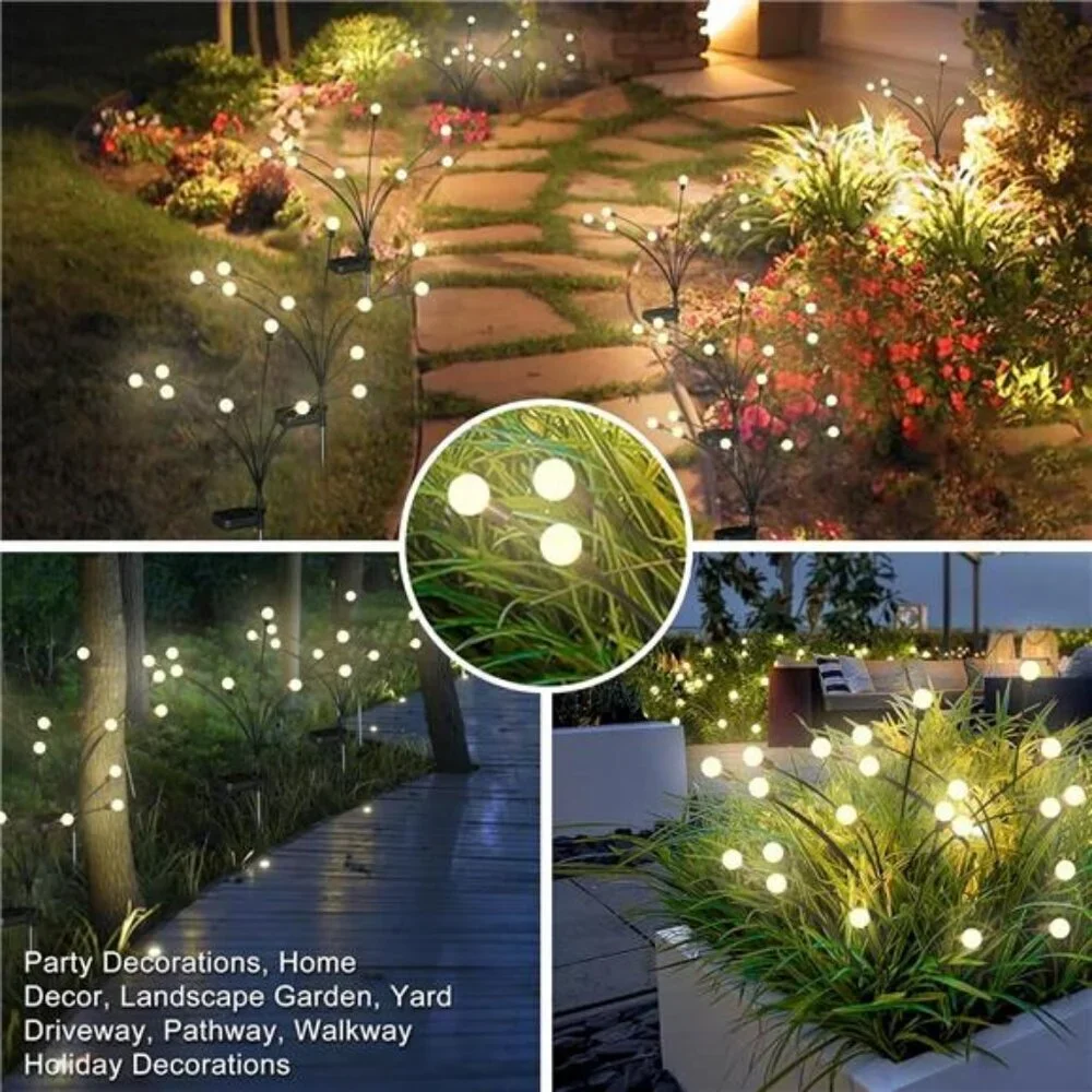 Solar Swaying Garden Lights Outdoor Waterproof Firefly Lights for Yard Patio Pat